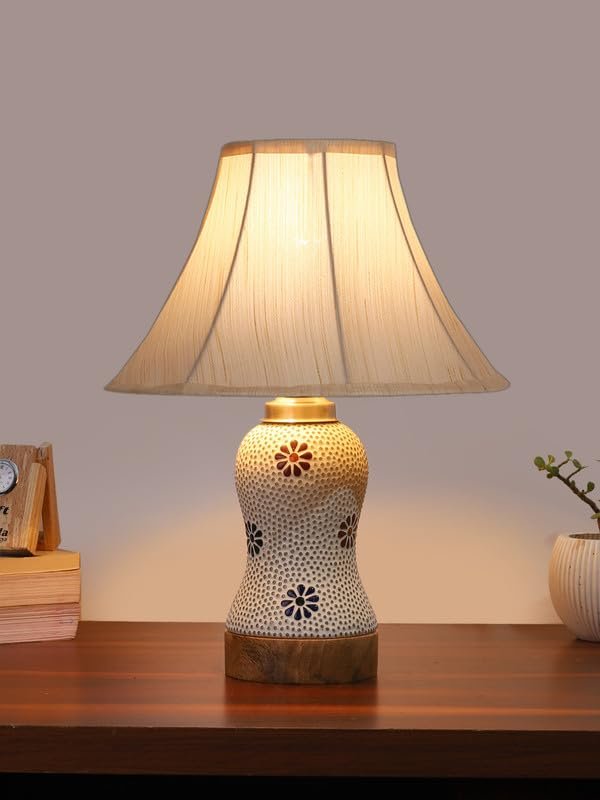 Multicolor Table Lamp | Artistic Mosaic Glass with Sturdy Wood Base | Decorative Ambient Light for Home D�cor | Perfect Blend of Modern & Traditional Style - Model DG266