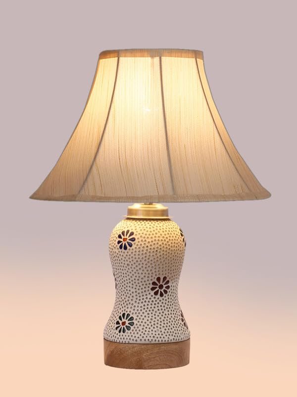 Multicolor Table Lamp | Artistic Mosaic Glass with Sturdy Wood Base | Decorative Ambient Light for Home D�cor | Perfect Blend of Modern & Traditional Style - Model DG266