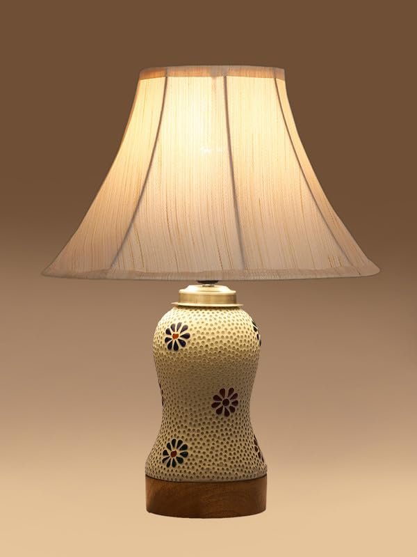 Multicolor Table Lamp | Artistic Mosaic Glass with Sturdy Wood Base | Decorative Ambient Light for Home D�cor | Perfect Blend of Modern & Traditional Style - Model DG266