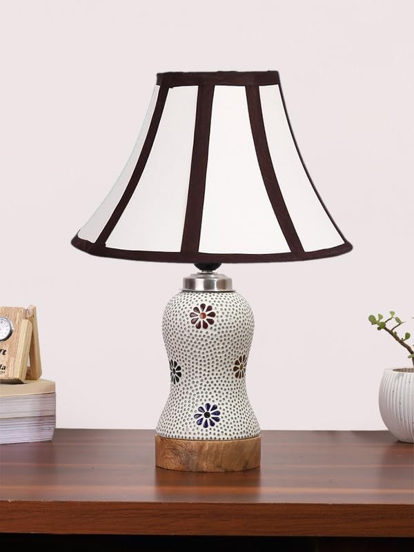 Multicolor Table Lamp | Artistic Mosaic Glass with Sturdy Wood Base | Decorative Ambient Light for Home D�cor | Perfect Blend of Modern & Traditional Style - Model DG267
