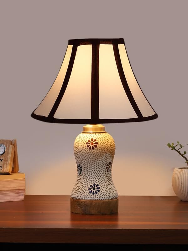 Multicolor Table Lamp | Artistic Mosaic Glass with Sturdy Wood Base | Decorative Ambient Light for Home D�cor | Perfect Blend of Modern & Traditional Style - Model DG267