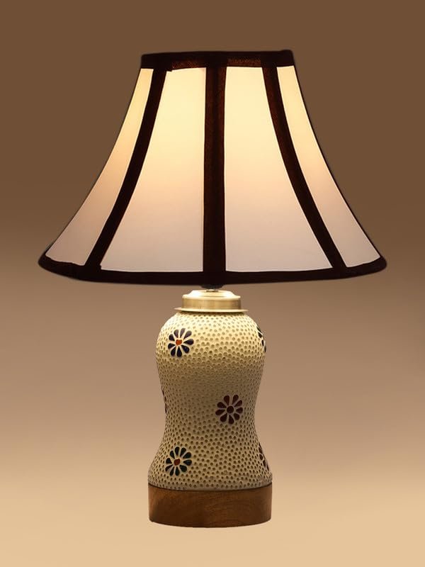 Multicolor Table Lamp | Artistic Mosaic Glass with Sturdy Wood Base | Decorative Ambient Light for Home D�cor | Perfect Blend of Modern & Traditional Style - Model DG267