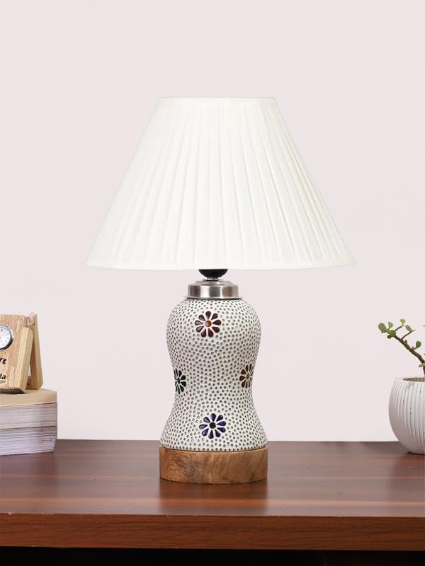 Multicolor Table Lamp | Artistic Mosaic Glass with Sturdy Wood Base | Decorative Ambient Light for Home D�cor | Perfect Blend of Modern & Traditional Style - Model DG268