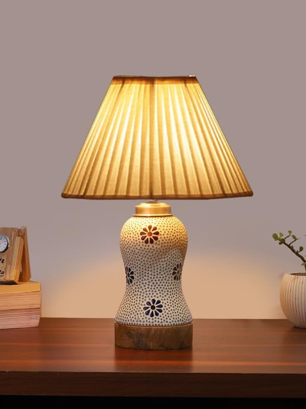 Multicolor Table Lamp | Artistic Mosaic Glass with Sturdy Wood Base | Decorative Ambient Light for Home D�cor | Perfect Blend of Modern & Traditional Style - Model DG268