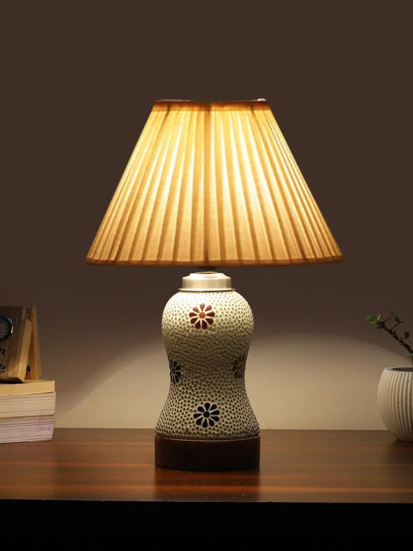 Multicolor Table Lamp | Artistic Mosaic Glass with Sturdy Wood Base | Decorative Ambient Light for Home D�cor | Perfect Blend of Modern & Traditional Style - Model DG268