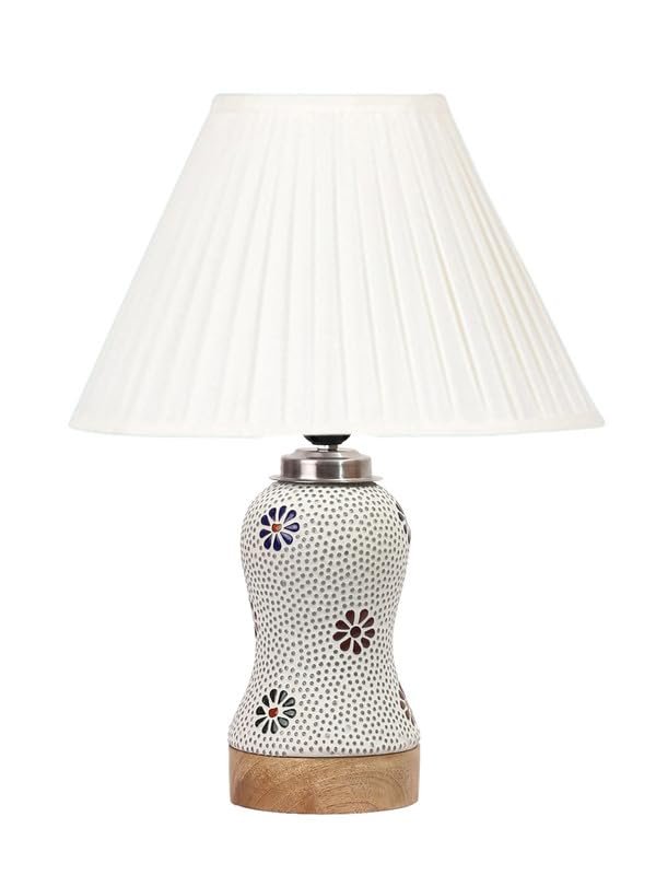 Multicolor Table Lamp | Artistic Mosaic Glass with Sturdy Wood Base | Decorative Ambient Light for Home D�cor | Perfect Blend of Modern & Traditional Style - Model DG268