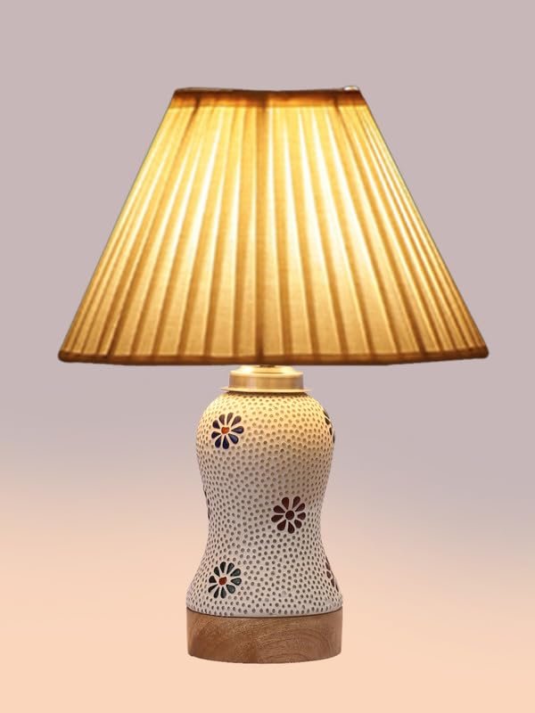 Multicolor Table Lamp | Artistic Mosaic Glass with Sturdy Wood Base | Decorative Ambient Light for Home D�cor | Perfect Blend of Modern & Traditional Style - Model DG268