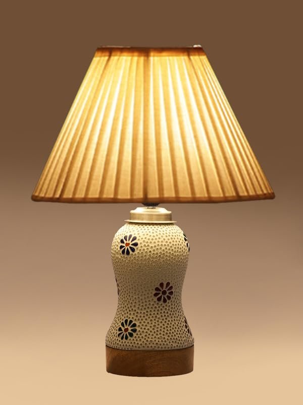 Multicolor Table Lamp | Artistic Mosaic Glass with Sturdy Wood Base | Decorative Ambient Light for Home D�cor | Perfect Blend of Modern & Traditional Style - Model DG268