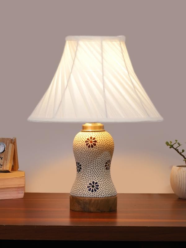 Multicolor Table Lamp | Artistic Mosaic Glass with Sturdy Wood Base | Decorative Ambient Light for Home D�cor | Perfect Blend of Modern & Traditional Style - Model DG269