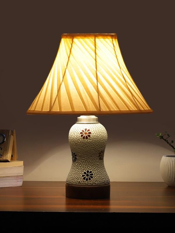Multicolor Table Lamp | Artistic Mosaic Glass with Sturdy Wood Base | Decorative Ambient Light for Home D�cor | Perfect Blend of Modern & Traditional Style - Model DG269