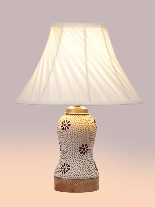 Multicolor Table Lamp | Artistic Mosaic Glass with Sturdy Wood Base | Decorative Ambient Light for Home D�cor | Perfect Blend of Modern & Traditional Style - Model DG269