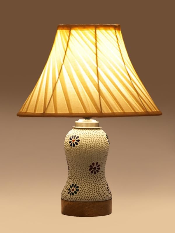 Multicolor Table Lamp | Artistic Mosaic Glass with Sturdy Wood Base | Decorative Ambient Light for Home D�cor | Perfect Blend of Modern & Traditional Style - Model DG269