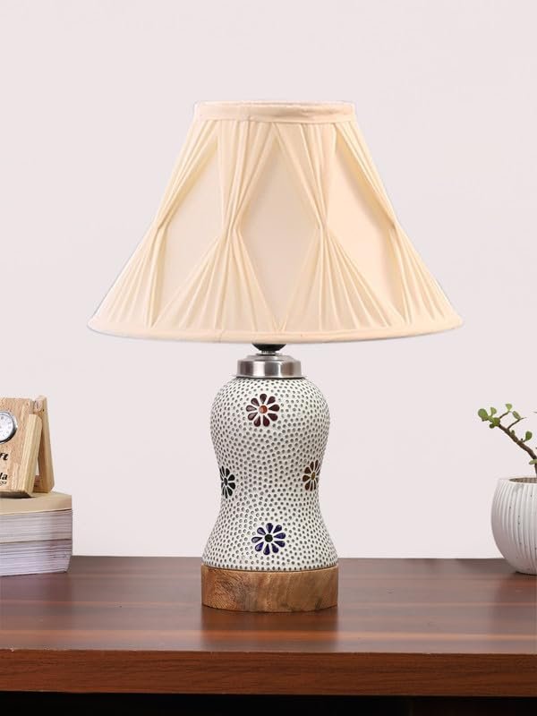 Multicolor Table Lamp | Artistic Mosaic Glass with Sturdy Wood Base | Decorative Ambient Light for Home D�cor | Perfect Blend of Modern & Traditional Style - Model DG270