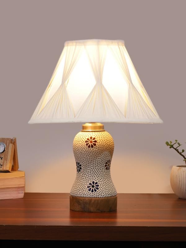 Multicolor Table Lamp | Artistic Mosaic Glass with Sturdy Wood Base | Decorative Ambient Light for Home D�cor | Perfect Blend of Modern & Traditional Style - Model DG270