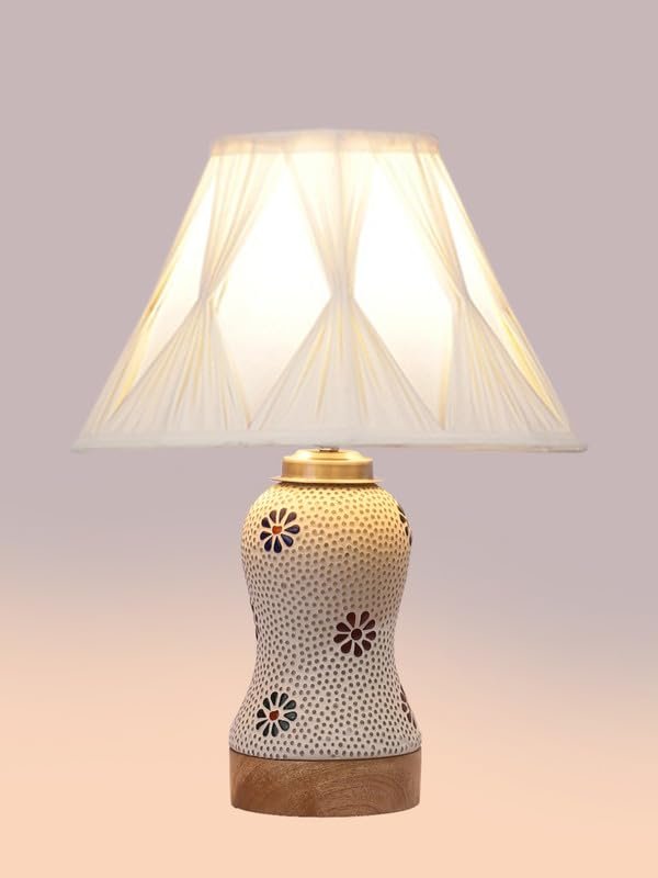 Multicolor Table Lamp | Artistic Mosaic Glass with Sturdy Wood Base | Decorative Ambient Light for Home D�cor | Perfect Blend of Modern & Traditional Style - Model DG270