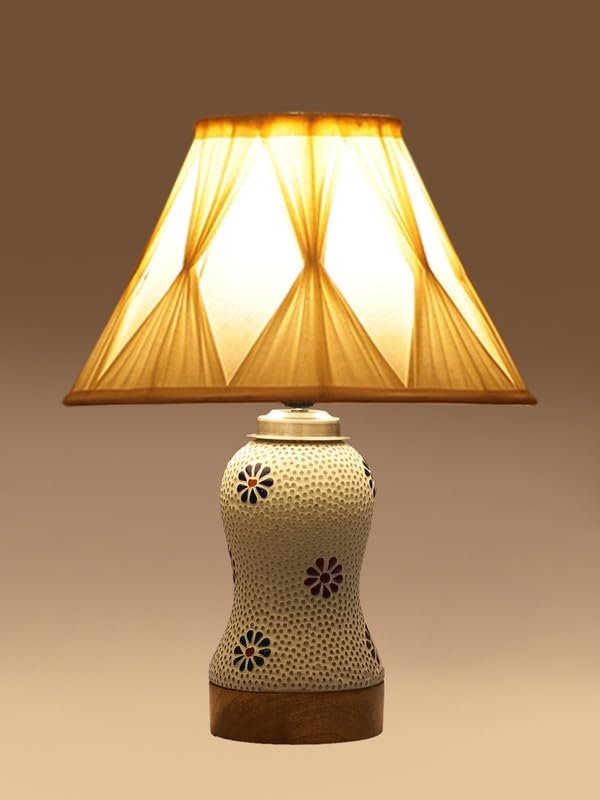 Multicolor Table Lamp | Artistic Mosaic Glass with Sturdy Wood Base | Decorative Ambient Light for Home D�cor | Perfect Blend of Modern & Traditional Style - Model DG270