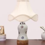 Multicolor Table Lamp | Artistic Mosaic Glass with Sturdy Wood Base | Decorative Ambient Light for Home D�cor | Perfect Blend of Modern & Traditional Style – Model DG271