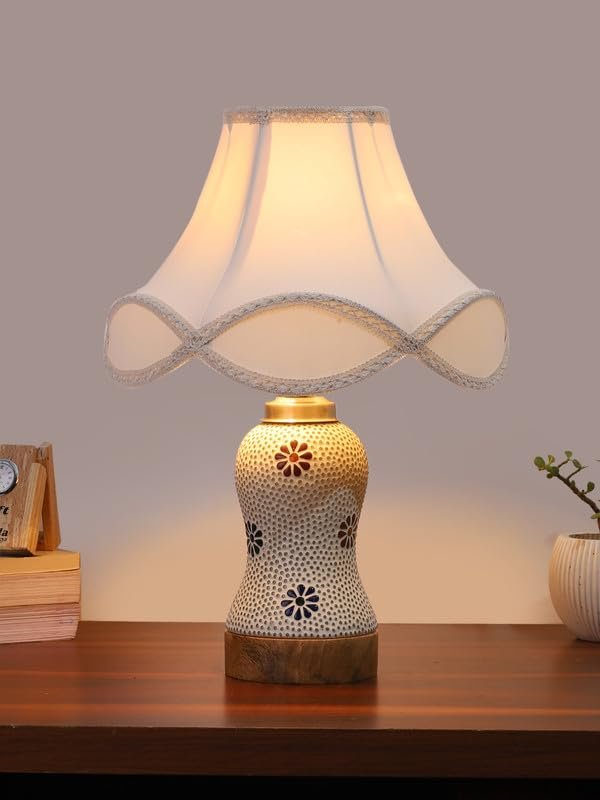 Multicolor Table Lamp | Artistic Mosaic Glass with Sturdy Wood Base | Decorative Ambient Light for Home D�cor | Perfect Blend of Modern & Traditional Style - Model DG271