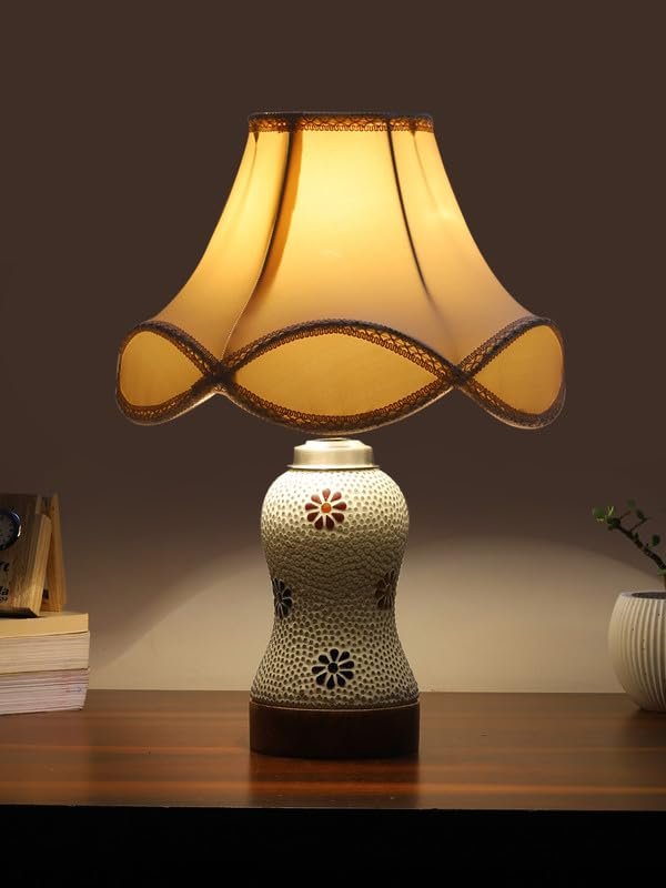 Multicolor Table Lamp | Artistic Mosaic Glass with Sturdy Wood Base | Decorative Ambient Light for Home D�cor | Perfect Blend of Modern & Traditional Style - Model DG271