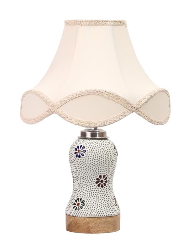 Multicolor Table Lamp | Artistic Mosaic Glass with Sturdy Wood Base | Decorative Ambient Light for Home D�cor | Perfect Blend of Modern & Traditional Style - Model DG271