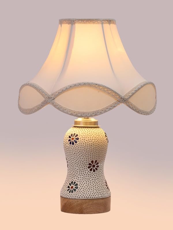 Multicolor Table Lamp | Artistic Mosaic Glass with Sturdy Wood Base | Decorative Ambient Light for Home D�cor | Perfect Blend of Modern & Traditional Style - Model DG271