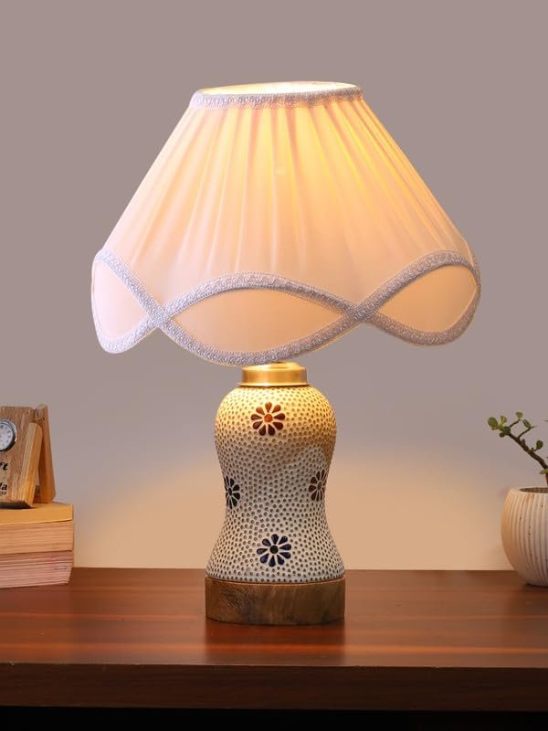 Multicolor Table Lamp | Artistic Mosaic Glass with Sturdy Wood Base | Decorative Ambient Light for Home D�cor | Perfect Blend of Modern & Traditional Style - Model DG272