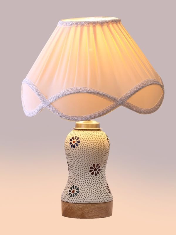 Multicolor Table Lamp | Artistic Mosaic Glass with Sturdy Wood Base | Decorative Ambient Light for Home D�cor | Perfect Blend of Modern & Traditional Style - Model DG272