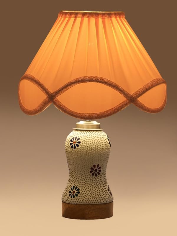 Multicolor Table Lamp | Artistic Mosaic Glass with Sturdy Wood Base | Decorative Ambient Light for Home D�cor | Perfect Blend of Modern & Traditional Style - Model DG272