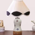 Multicolor Table Lamp | Artistic Mosaic Glass with Sturdy Wood Base | Decorative Ambient Light for Home D�cor | Perfect Blend of Modern & Traditional Style – Model DG273