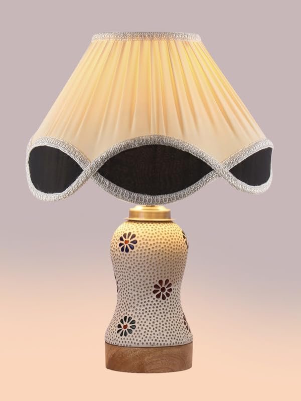 Multicolor Table Lamp | Artistic Mosaic Glass with Sturdy Wood Base | Decorative Ambient Light for Home D�cor | Perfect Blend of Modern & Traditional Style - Model DG273