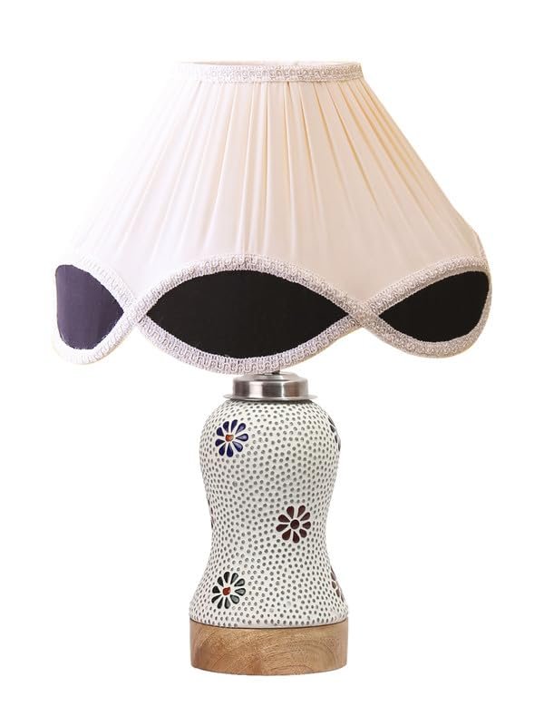 Multicolor Table Lamp | Artistic Mosaic Glass with Sturdy Wood Base | Decorative Ambient Light for Home D�cor | Perfect Blend of Modern & Traditional Style - Model DG273
