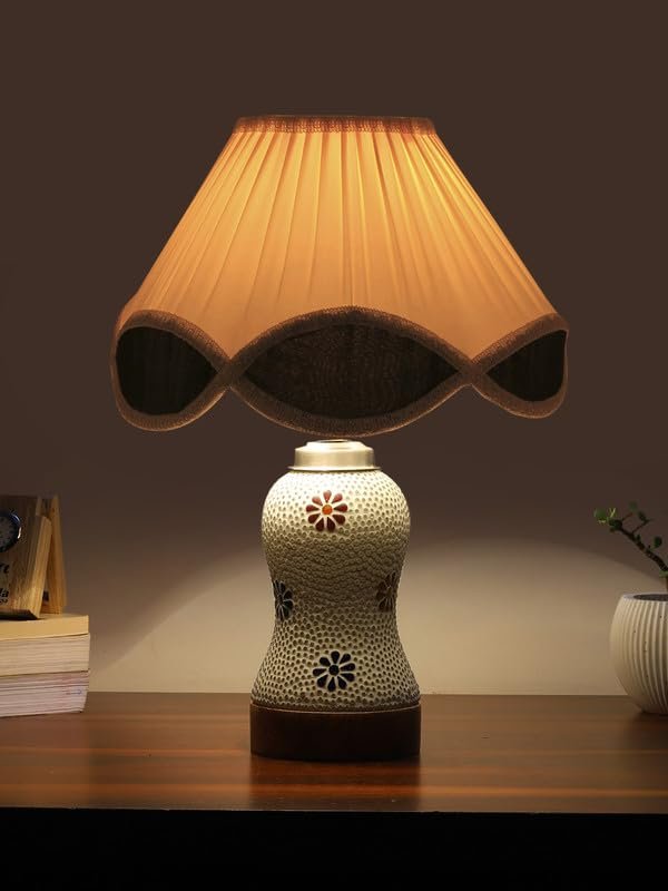 Multicolor Table Lamp | Artistic Mosaic Glass with Sturdy Wood Base | Decorative Ambient Light for Home D�cor | Perfect Blend of Modern & Traditional Style - Model DG273