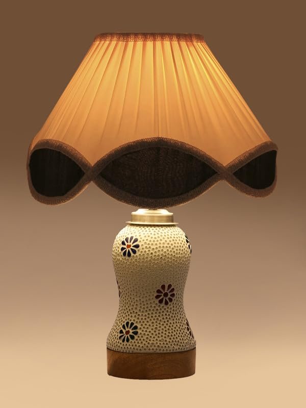 Multicolor Table Lamp | Artistic Mosaic Glass with Sturdy Wood Base | Decorative Ambient Light for Home D�cor | Perfect Blend of Modern & Traditional Style - Model DG273
