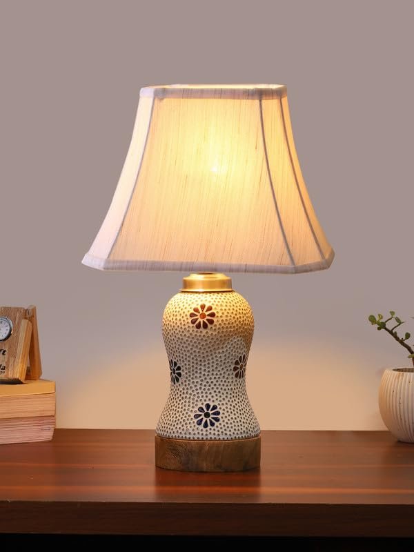 Multicolor Table Lamp | Artistic Mosaic Glass with Sturdy Wood Base | Decorative Ambient Light for Home D�cor | Perfect Blend of Modern & Traditional Style - Model DG274