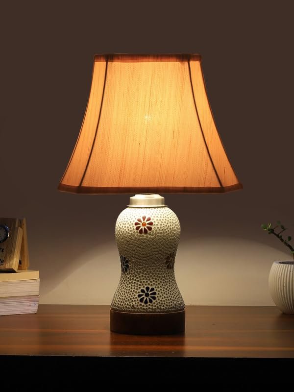 Multicolor Table Lamp | Artistic Mosaic Glass with Sturdy Wood Base | Decorative Ambient Light for Home D�cor | Perfect Blend of Modern & Traditional Style - Model DG274