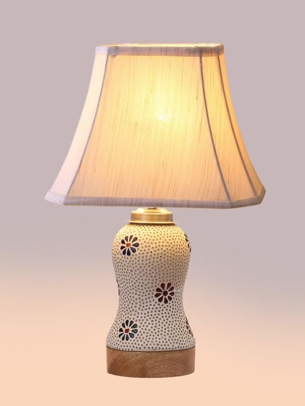 Multicolor Table Lamp | Artistic Mosaic Glass with Sturdy Wood Base | Decorative Ambient Light for Home D�cor | Perfect Blend of Modern & Traditional Style - Model DG274