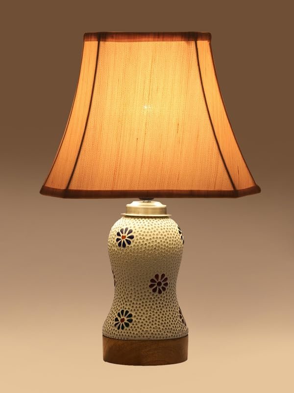 Multicolor Table Lamp | Artistic Mosaic Glass with Sturdy Wood Base | Decorative Ambient Light for Home D�cor | Perfect Blend of Modern & Traditional Style - Model DG274