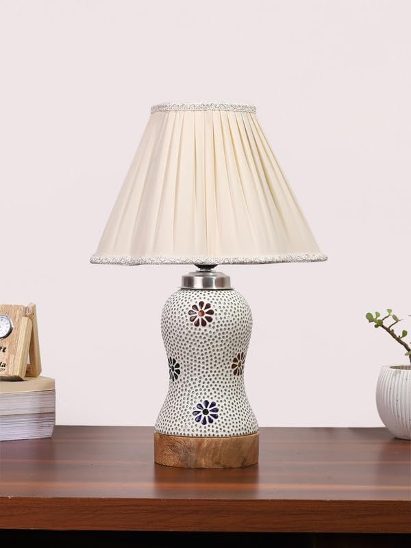 Multicolor Table Lamp | Artistic Mosaic Glass with Sturdy Wood Base | Decorative Ambient Light for Home D�cor | Perfect Blend of Modern & Traditional Style - Model DG275