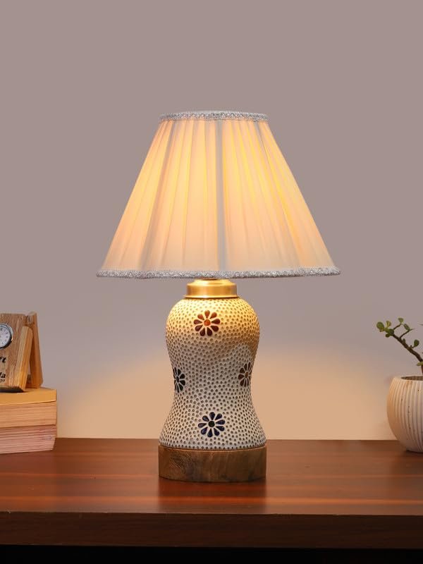 Multicolor Table Lamp | Artistic Mosaic Glass with Sturdy Wood Base | Decorative Ambient Light for Home D�cor | Perfect Blend of Modern & Traditional Style - Model DG275