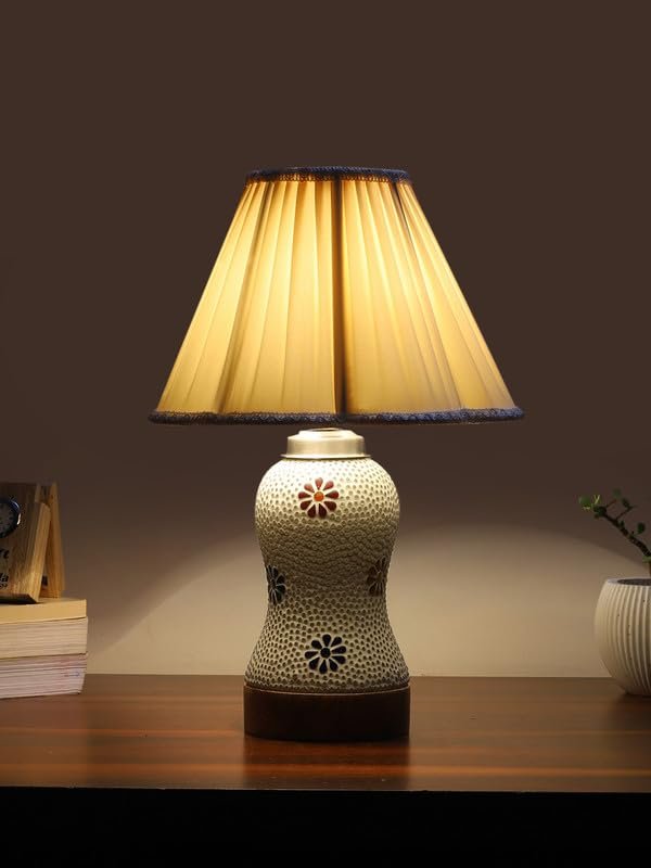 Multicolor Table Lamp | Artistic Mosaic Glass with Sturdy Wood Base | Decorative Ambient Light for Home D�cor | Perfect Blend of Modern & Traditional Style - Model DG275
