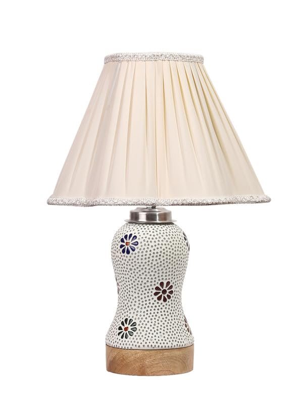 Multicolor Table Lamp | Artistic Mosaic Glass with Sturdy Wood Base | Decorative Ambient Light for Home D�cor | Perfect Blend of Modern & Traditional Style - Model DG275