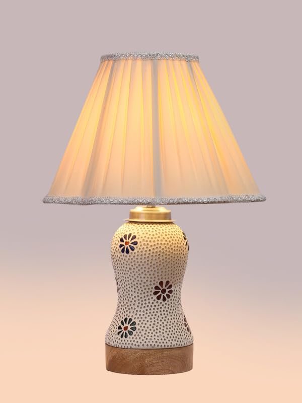 Multicolor Table Lamp | Artistic Mosaic Glass with Sturdy Wood Base | Decorative Ambient Light for Home D�cor | Perfect Blend of Modern & Traditional Style - Model DG275