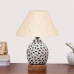 Multicolor Table Lamp | Artistic Mosaic Glass with Sturdy Wood Base | Decorative Ambient Light for Home D�cor | Perfect Blend of Modern & Traditional Style – Model DG276
