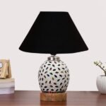 Multicolor Table Lamp | Artistic Mosaic Glass with Sturdy Wood Base | Decorative Ambient Light for Home D�cor | Perfect Blend of Modern & Traditional Style – Model DG277