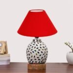 Multicolor Table Lamp | Artistic Mosaic Glass with Sturdy Wood Base | Decorative Ambient Light for Home D�cor | Perfect Blend of Modern & Traditional Style – Model DG278