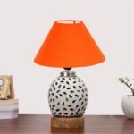 Multicolor Table Lamp | Artistic Mosaic Glass with Sturdy Wood Base | Decorative Ambient Light for Home D�cor | Perfect Blend of Modern & Traditional Style – Model DG279