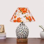 Multicolor Table Lamp | Artistic Mosaic Glass with Sturdy Wood Base | Decorative Ambient Light for Home D�cor | Perfect Blend of Modern & Traditional Style – Model DG289