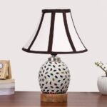 Multicolor Table Lamp | Artistic Mosaic Glass with Sturdy Wood Base | Decorative Ambient Light for Home D�cor | Perfect Blend of Modern & Traditional Style – Model DG292