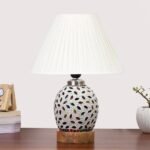 Multicolor Table Lamp | Artistic Mosaic Glass with Sturdy Wood Base | Decorative Ambient Light for Home D�cor | Perfect Blend of Modern & Traditional Style – Model DG293