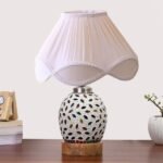 Multicolor Table Lamp | Artistic Mosaic Glass with Sturdy Wood Base | Decorative Ambient Light for Home D�cor | Perfect Blend of Modern & Traditional Style – Model DG296